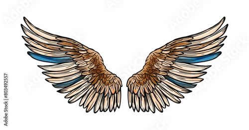 angel wings watercolor digital painting good quality