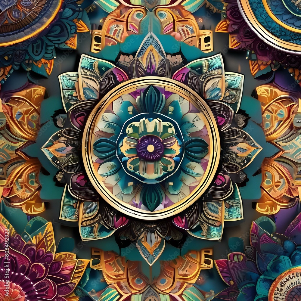 Fototapeta premium Assortment of intricate mandala designs in various colors5