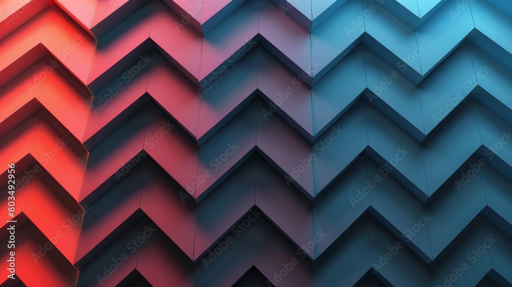 Red and blue chevron pattern, bold and stylish for contemporary themes Red and blue chevron pattern, bold and stylish for contemporary themes