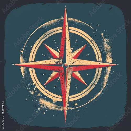 A simple compass rose guiding the way for cargo transportation. photo