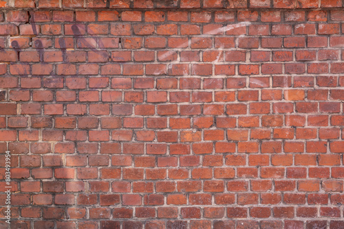 Dirt wall made of red brick