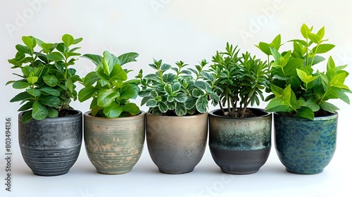 Sleek and Stylish Indoor Plant Display in Modern Pots