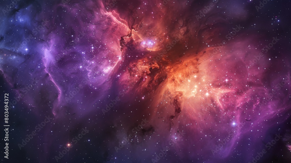 Majestic and mystical, this interstellar cloud is illuminated by bright stars, showcasing space's infinite beauty