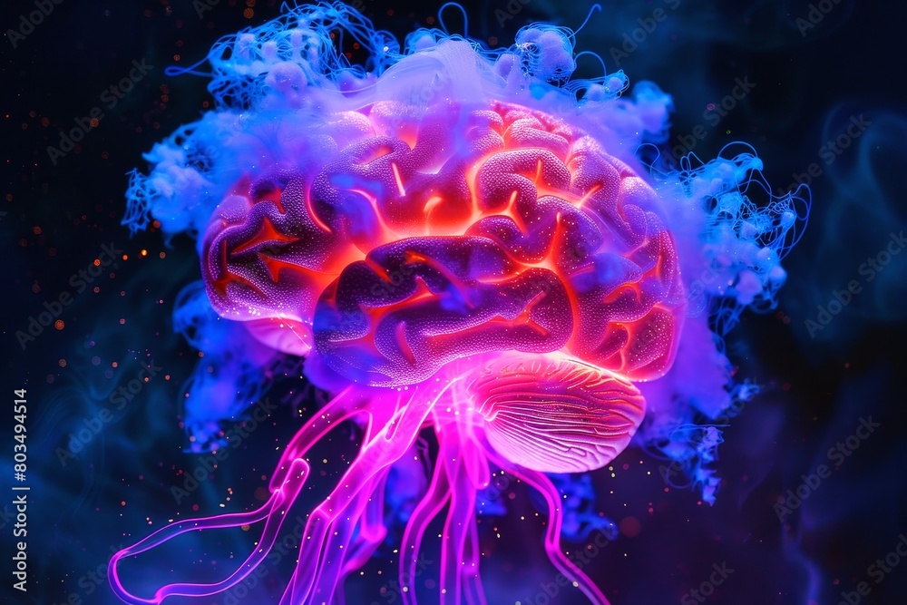 Naklejka premium A kirlian aura photo of a human brain.