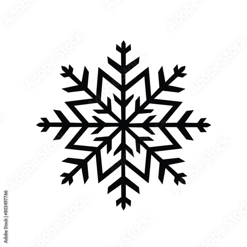 Intricate black snowflake design on a white background
