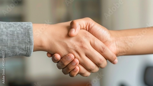 A minimalistic depiction of a handshake, representing successful partnerships. © 2D_Jungle