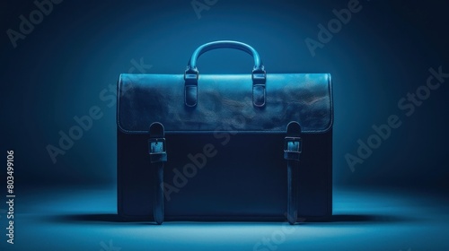 A sleek, modern briefcase with a subtle spotlight, representing spotlight on professionalism.