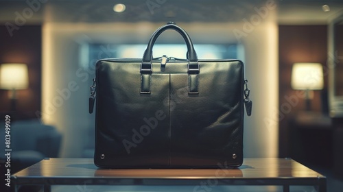 A sleek, modern briefcase with a subtle spotlight, representing spotlight on professionalism.