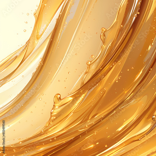 A mesmerizing close-up of shimmering golden oils, perfect for beauty and wellness marketing. photo