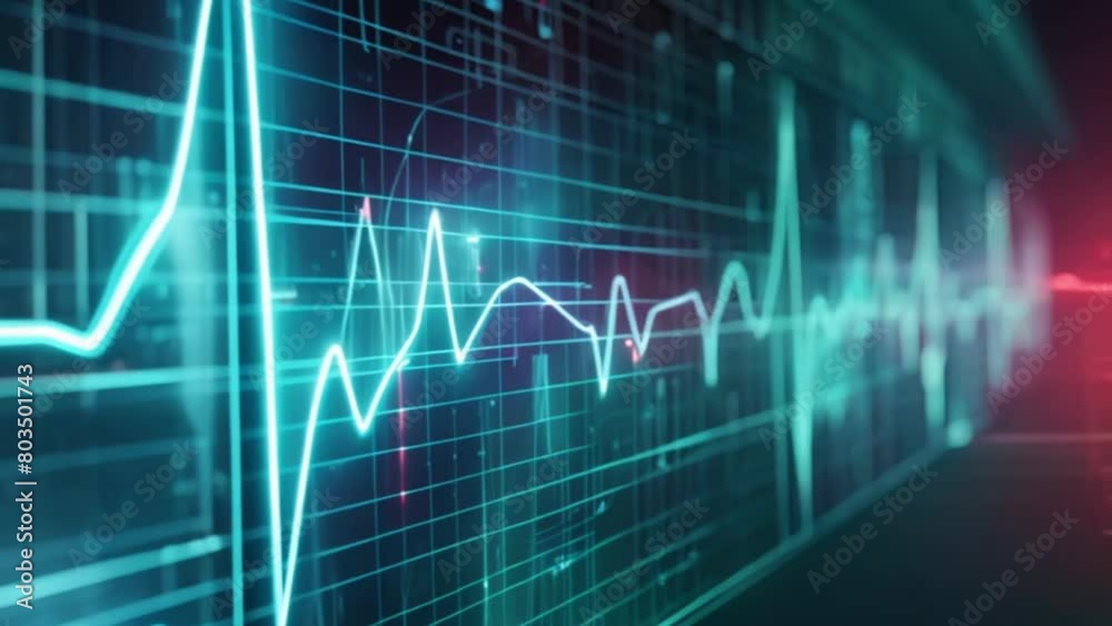 A computer screen displaying a line graph, illustrating medical data A computer screen displaying a line graph, illustrating medical data