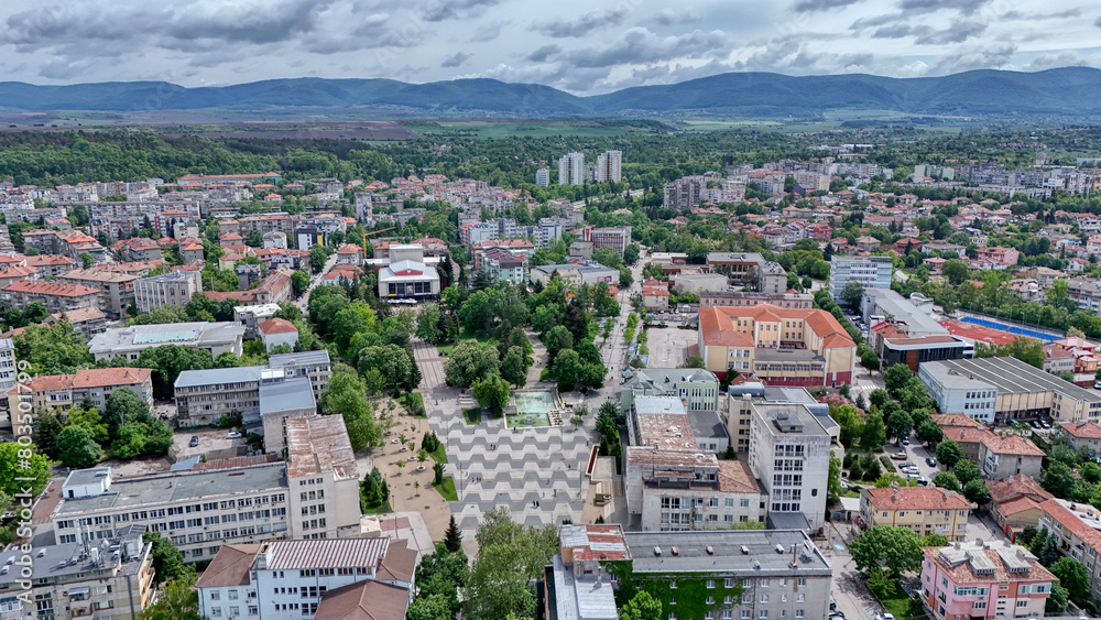 Targovishte Bulgaria drone aerial panorama Targovishte Bulgaria drone aerial panorama