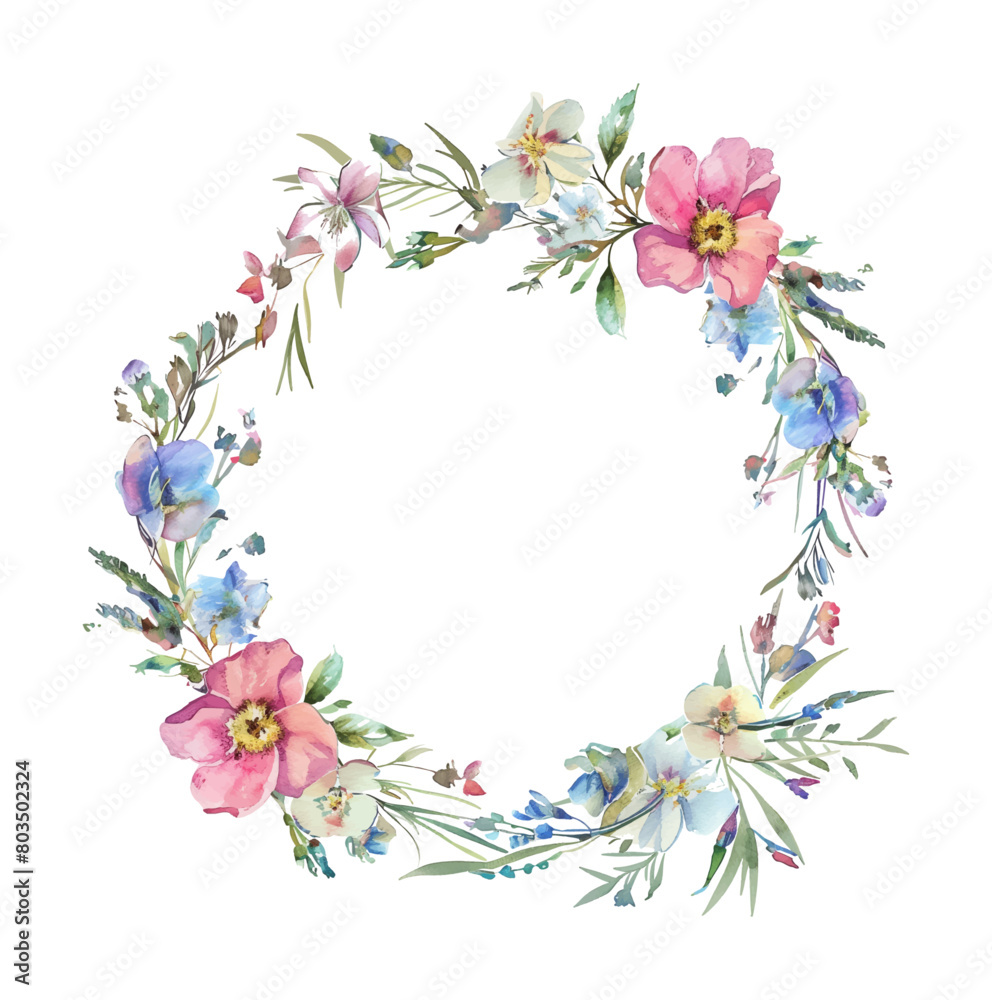 flowers wreath watercolor digital painting good quality flowers wreath watercolor digital painting good quality
