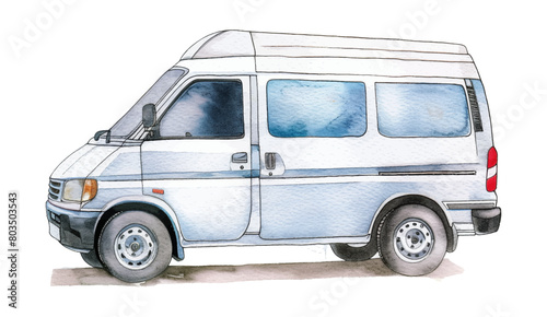 mini van watercolor digital painting good quality