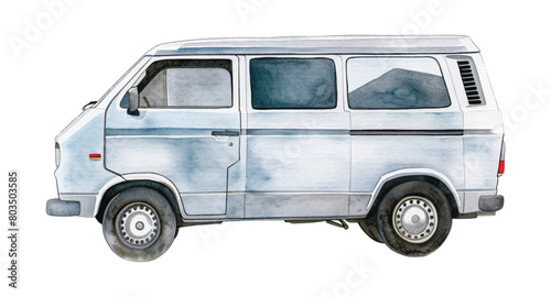 mini van watercolor digital painting good quality