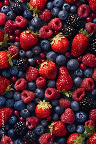 assorted berries and fruits Generative AI