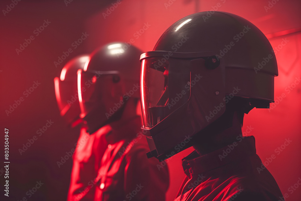 Workers wearing industrial uniforms and Welded Iron Mask at Steel welding plants, industrial safety first concept. Workers wearing industrial uniforms and Welded Iron Mask at Steel welding plants, industrial safety first concept.