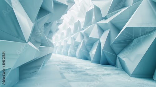 Abstract ice crystal corridor background photo