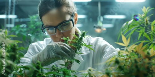 woman growing cannabis Generative AI