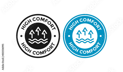 High comfort badge logo. Suitable for business, technology, social, and object