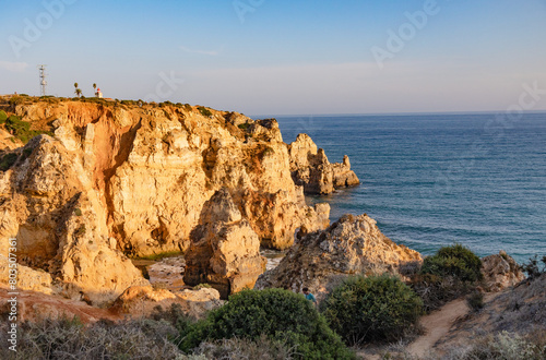 Panoramic view, Ponta da Piedade near Lagos in Algarve, Portugal. Lagos, Portugal on October 10, 2023.