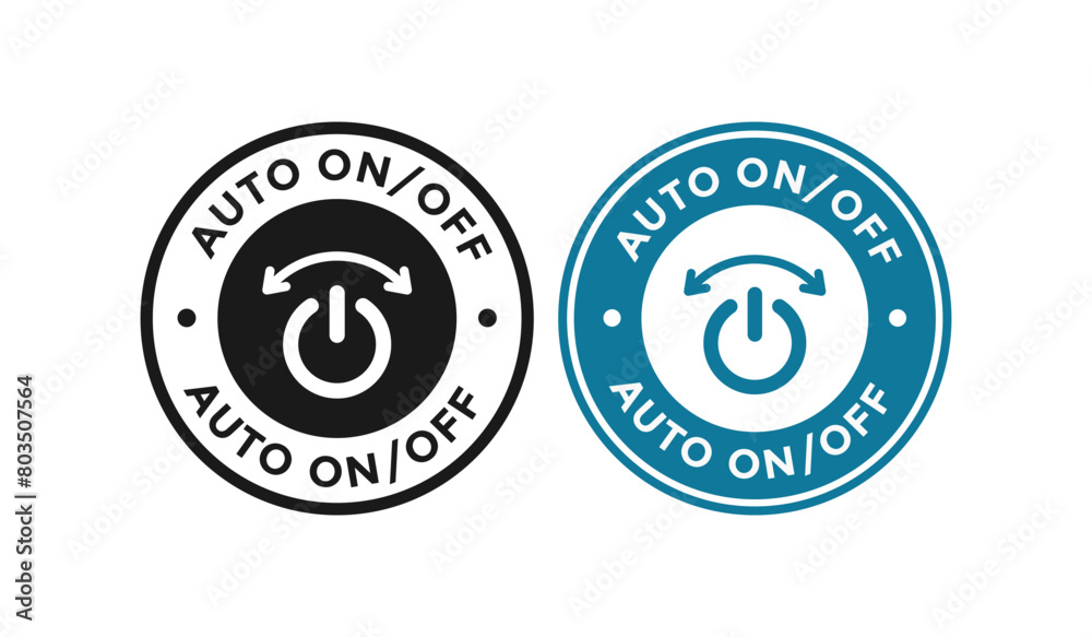 Auto power On Off switch badge. Suitable for information sign