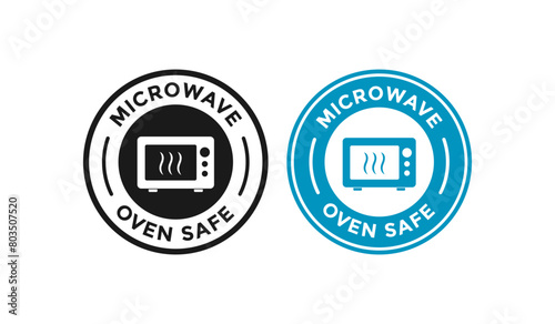 microwave safe badge logo design set