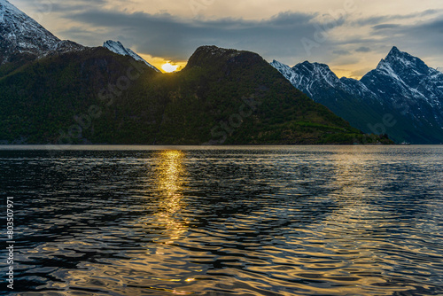  views of the Hjørundfjorden taken from Saebo during springtime, Norway photo