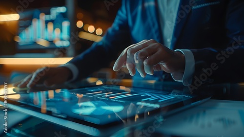 businessman with futuristic technology