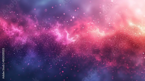 A colorful galaxy with pink and purple swirls and stars. The sky is filled with glittering stars and the colors are vibrant and eye-catching