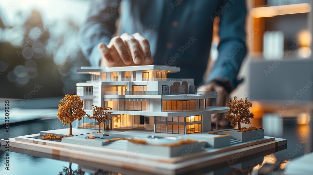A person is holding a glowing 3D model of a city in the palm of their hand.

