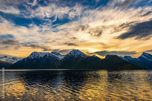  views of the Hjørundfjorden taken from Saebo during springtime, Norway photo