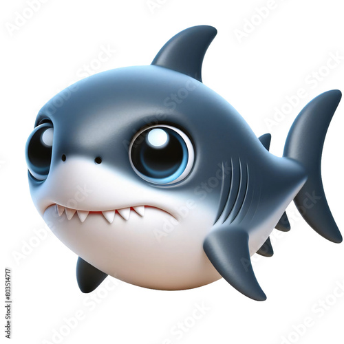 cute   funny cartoon animal blue shark fish underwater character clipart  ocean water predator clip art design