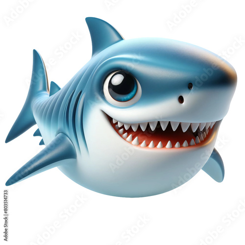 cute   funny cartoon animal blue shark fish underwater character clipart  ocean water predator clip art design