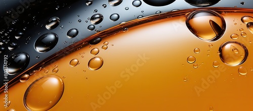 Close up of water droplets on yellow and black background style