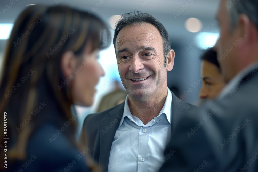 Portrait of a smiling mature businessman with his team in the background Portrait of a smiling mature businessman with his team in the background