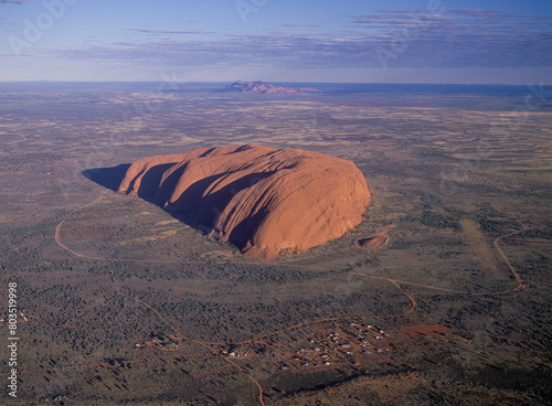 Northern Territory ,Ayers rock , yulara from the air.