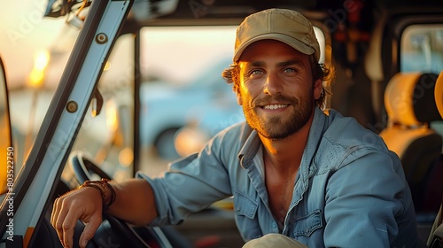 Authentic Connection: Smiling Man Embracing Casual Comfort