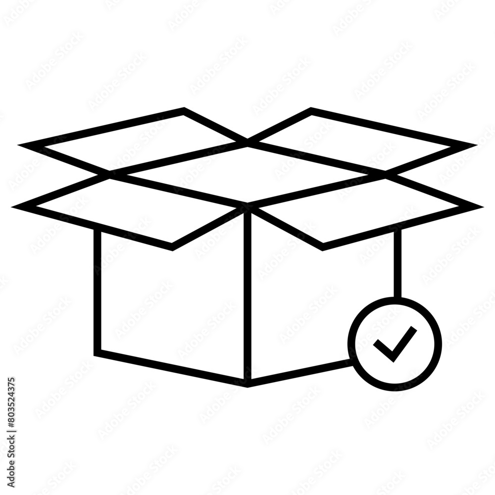 Box icon. Empty open shipping box or unboxing icon. Box icon. Empty open shipping box or unboxing icon.