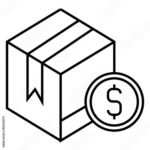 Box icon. Empty open shipping box or unboxing  icon. 