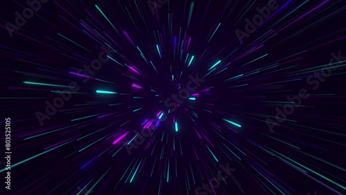 Abstract tunnel of a Neon Lines spectrum background. 4K Animation Loop Colorful Speed Lines Background. Technology Motion graphics for IT, Data visualization and technology