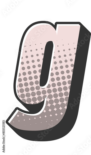 Comic Halftone Alphabet Letter and Number