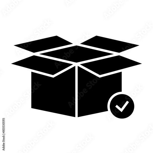 Box icon. Empty open shipping box or unboxing  icon. 