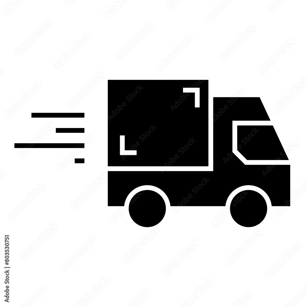 Fast moving shipping delivery truck vector icon for transportation apps and websites Fast moving shipping delivery truck vector icon for transportation apps and websites