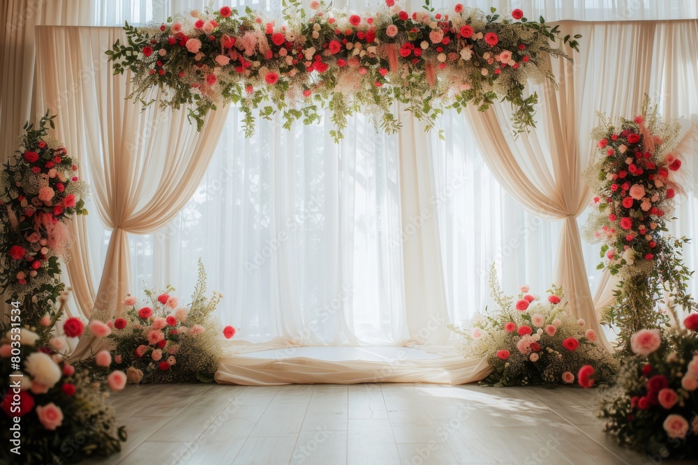 wedding stage decoration. stage decoration for wedding. wedding ceremonies decoration. wedding hall decoration. elegant wedding stage with flowers. wedding stage decoration gold theme.