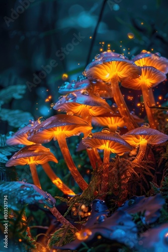 Glowing Psilocybe Mushrooms