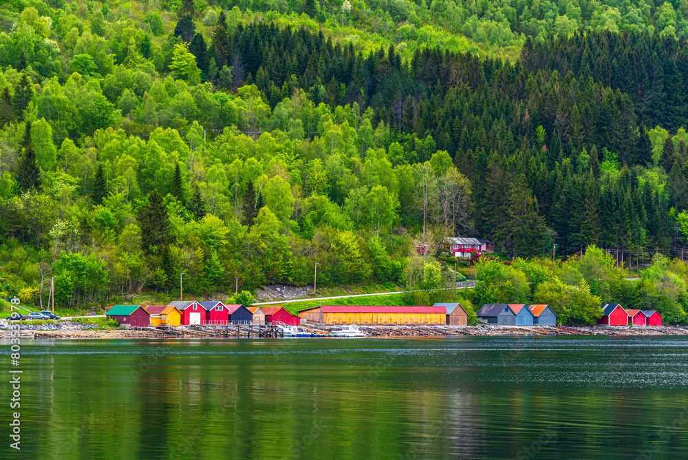  views of the Hjørundfjorden taken from Saebo during springtime, Norway
