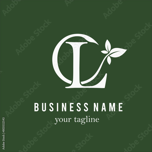 Initial Letter L with Leaves for Beauty, Cosmetic, Skincare, Salon, Spa and Wellness Business Logo Idea Vector