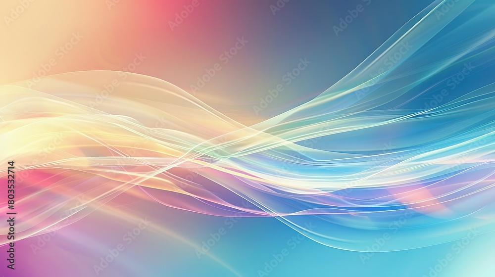 Obraz premium Digital abstract wave background, template for business banner, formal backdrop, abstract design element for tech, AI, data, audio, graphics, presentation, and more