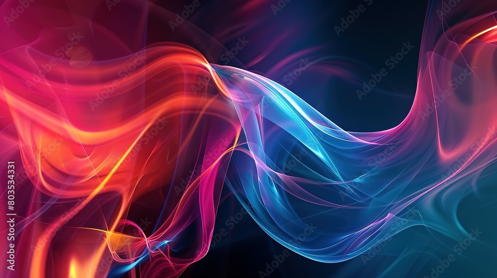 Digital abstract wave background, template for business banner, formal backdrop, abstract design element for tech, AI, data, audio, graphics, presentation, and more