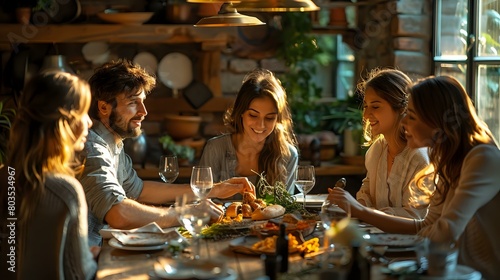 Intimate Dining  Sharing a Meal in a Cozy Home